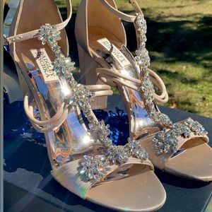 Badgley Mischka Satin/Crystal Heels